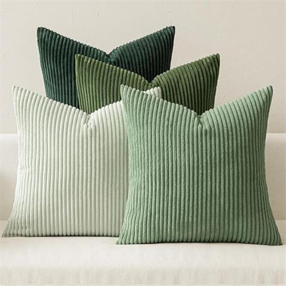Boho Farmhouse Sage Green Throw Pillow Covers 18x18 Inch Set of 4 - Picture 7 of 7